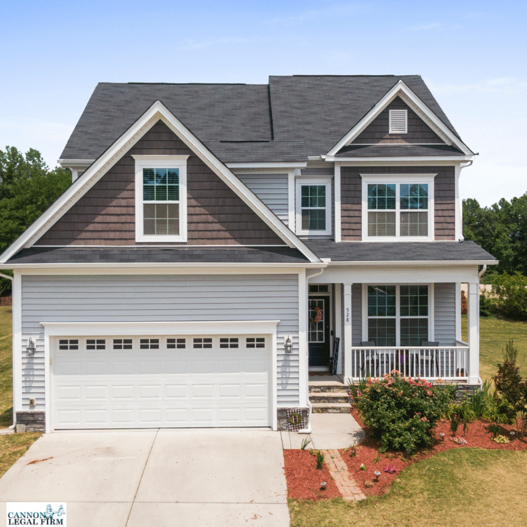 two-story house with garage
